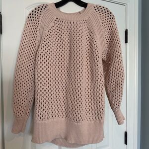 Rebecca Taylor Blush Open-Knit Sweater